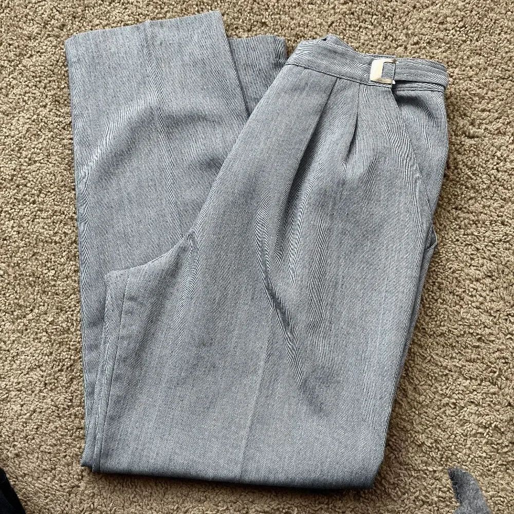 VTG Counterparts Gray Adjustable Waist Pleated Trousers Union Made